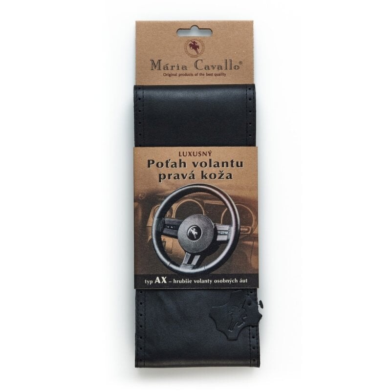 Kožený potah volantu (velikost AX, černý matný)