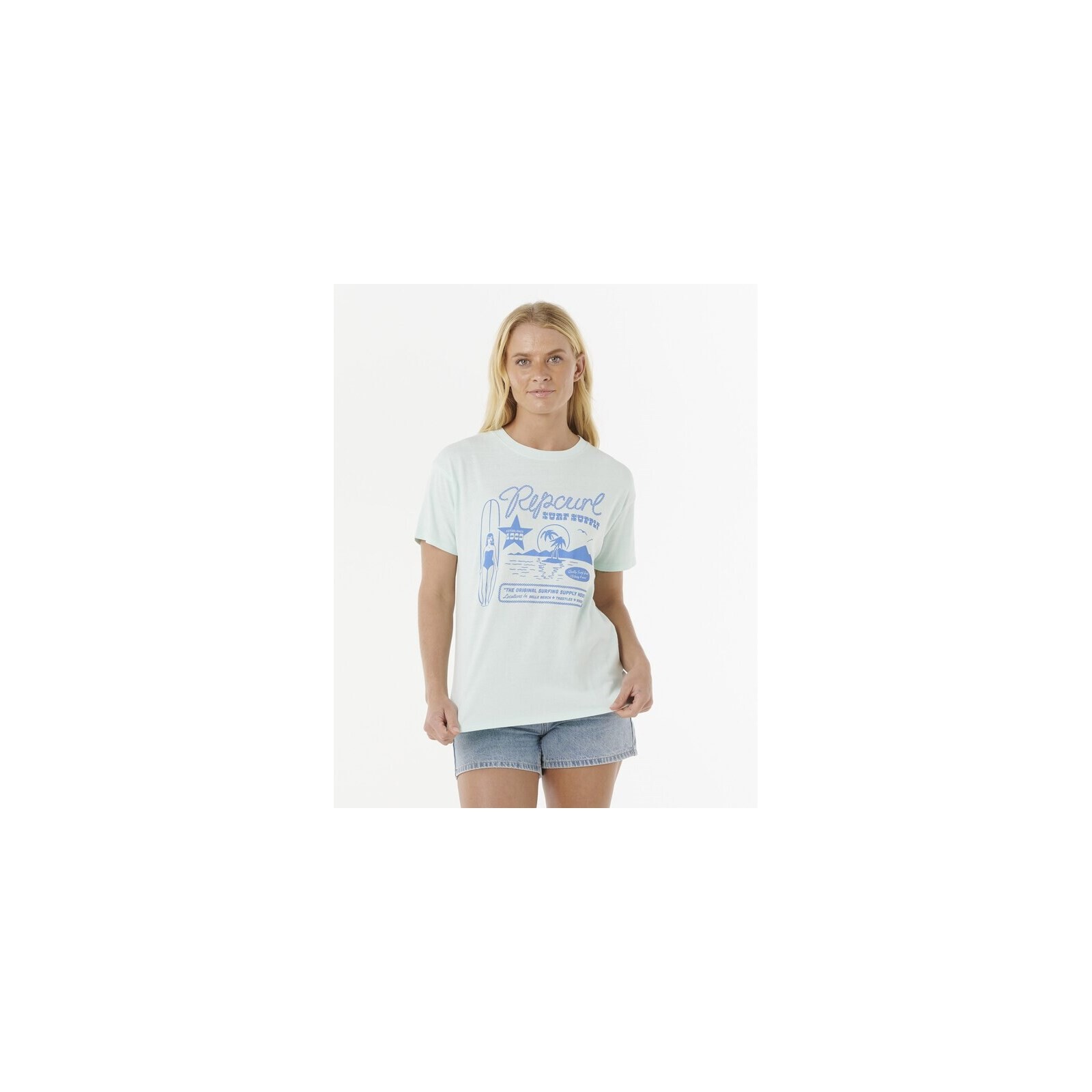 triko RIP CURL - Surf Supply Relaxed Tee Washed Aqua (8074) velikost: M