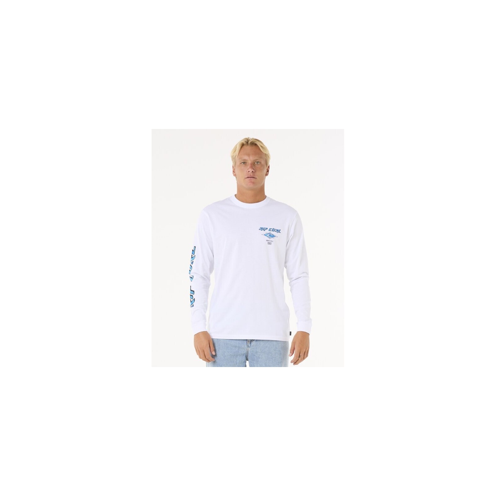 triko RIP CURL - Fade Out Icon L/S Tee White (1000)