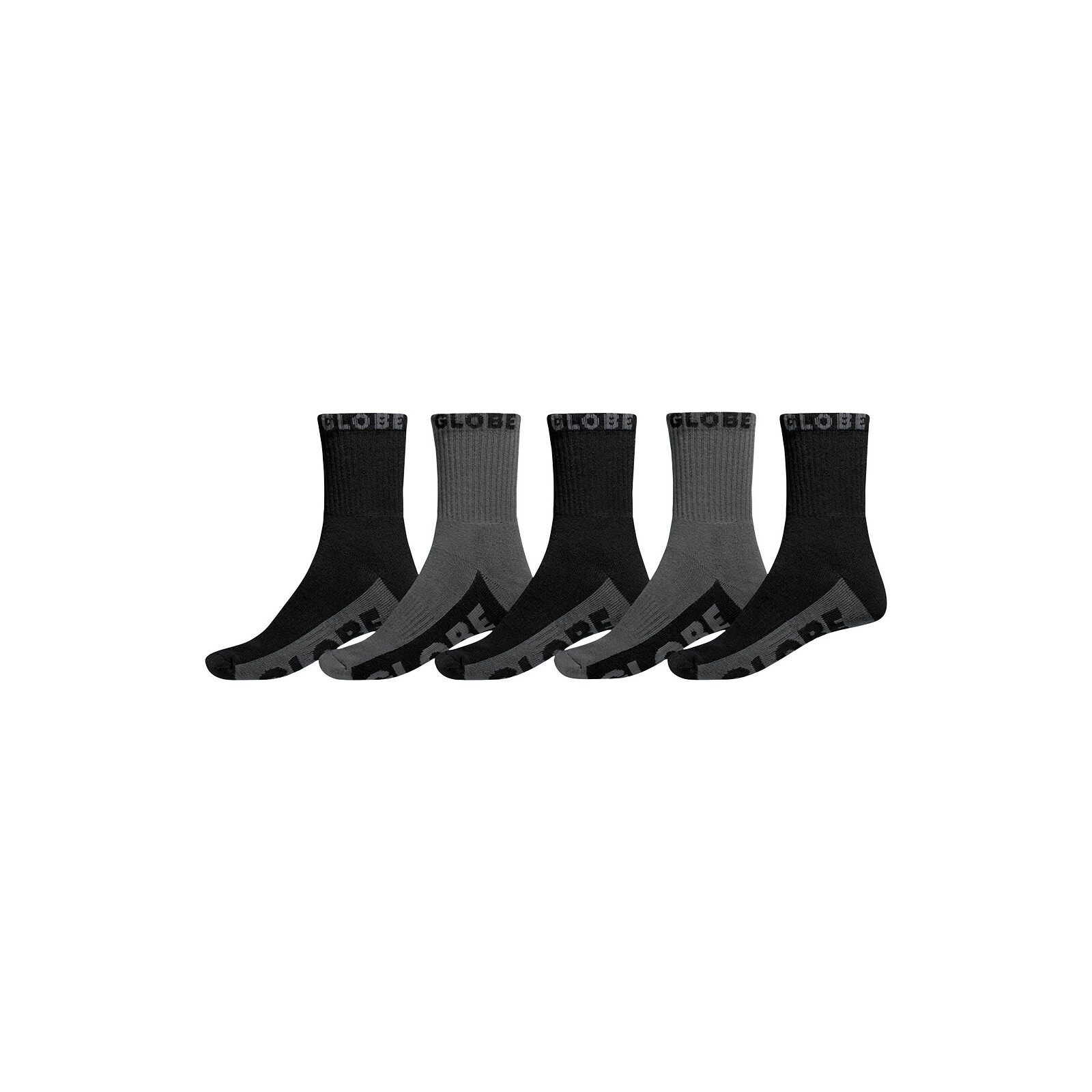 ponožky GLOBE - Black/Grey Crew Sock 5Pk Black/Grey (BLK-GRY)