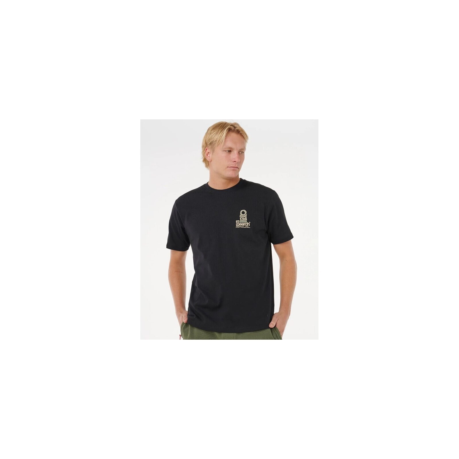 triko RIP CURL - Vaporcool Search Stack Tee Black/Olive (6696)