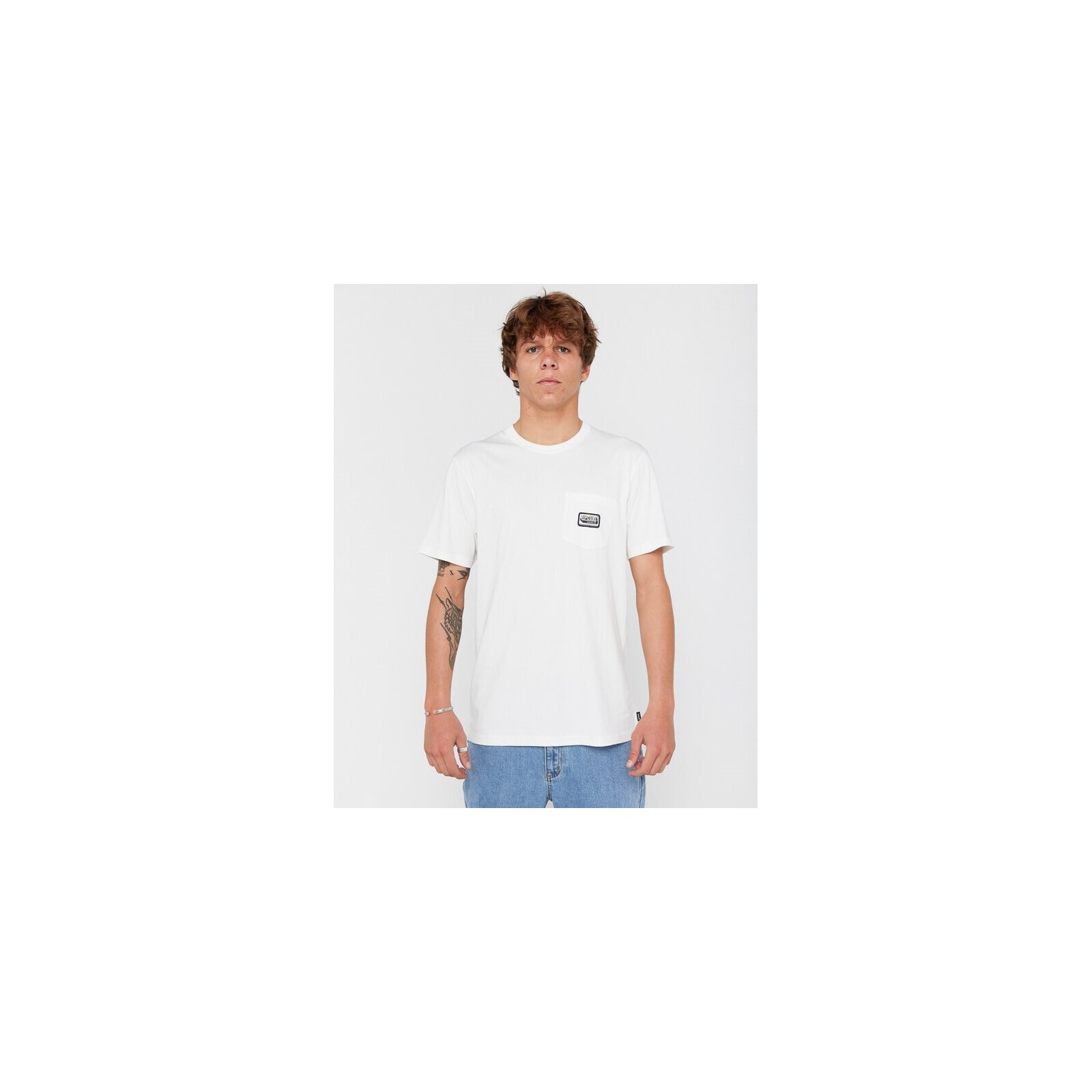 triko RIP CURL - Sportline Badge Ss Tee Bone (3021) velikost: M