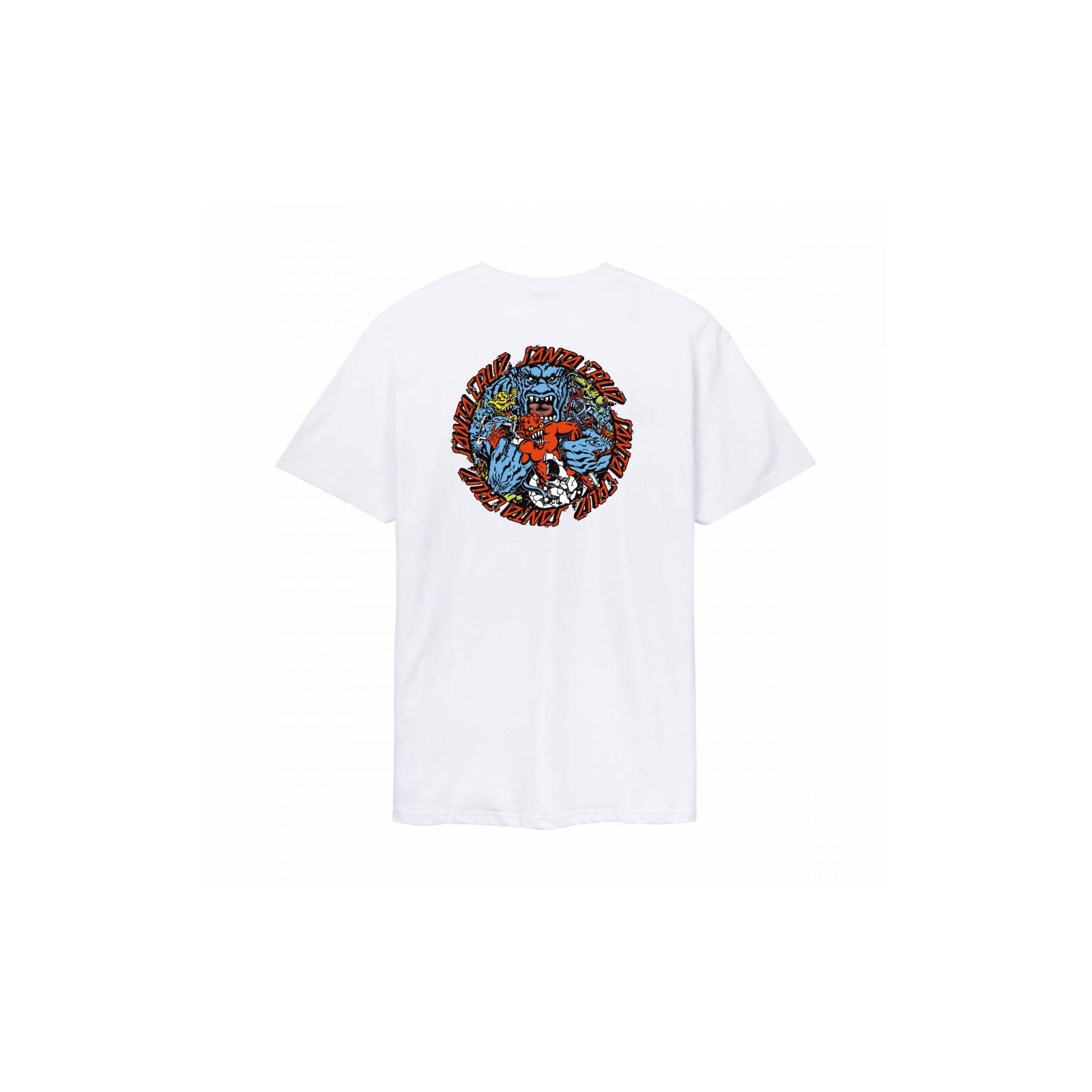 triko SANTA CRUZ - Roskopp Monster Strip T-Shirt White (WHITE)