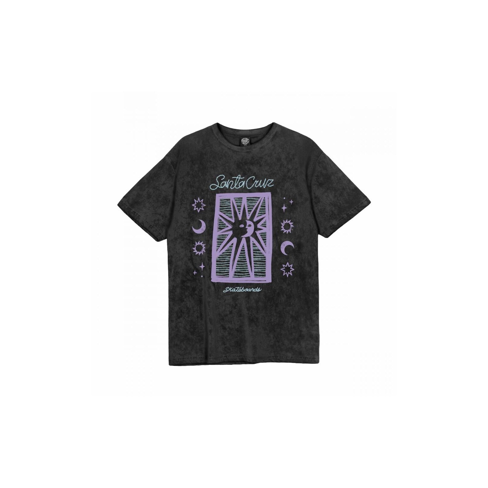 triko SANTA CRUZ - Sun Stamp Script T-Shirt Charcoal Acid Wash (CHARCOAL ACID WASH) velikost: 10