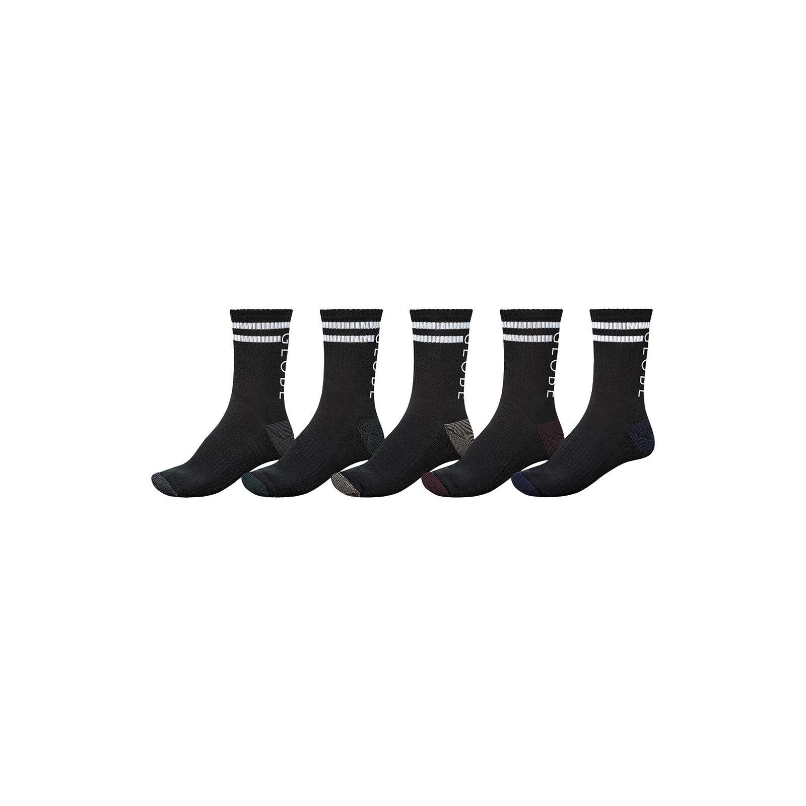 ponožky GLOBE - Carter Crew Sock 5 Pack Assorted (ASS)