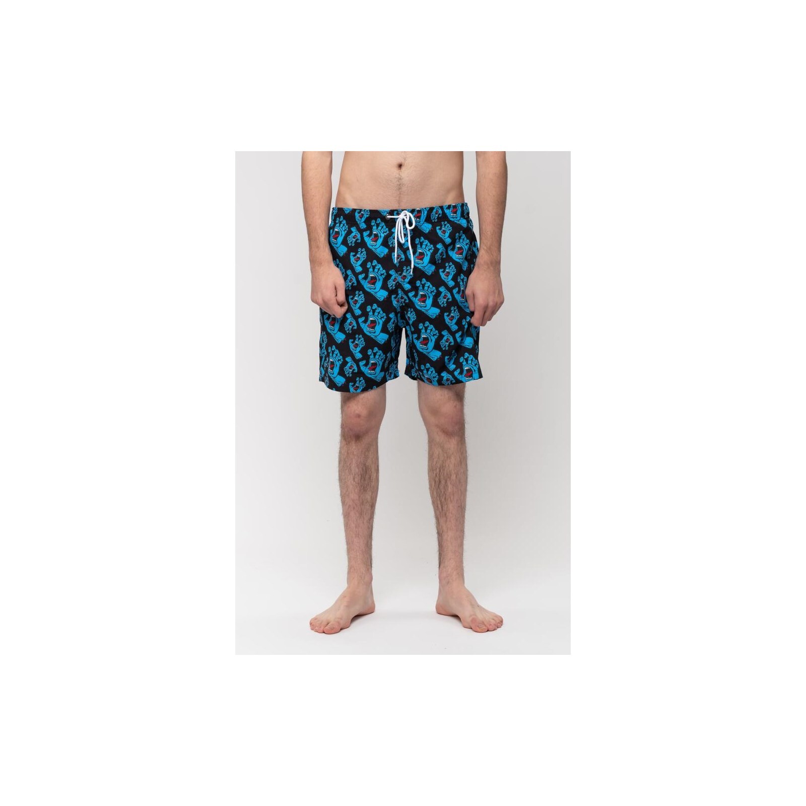plavky SANTA CRUZ - Hands All Over Swimshort Black (BLACK) velikost: XXL
