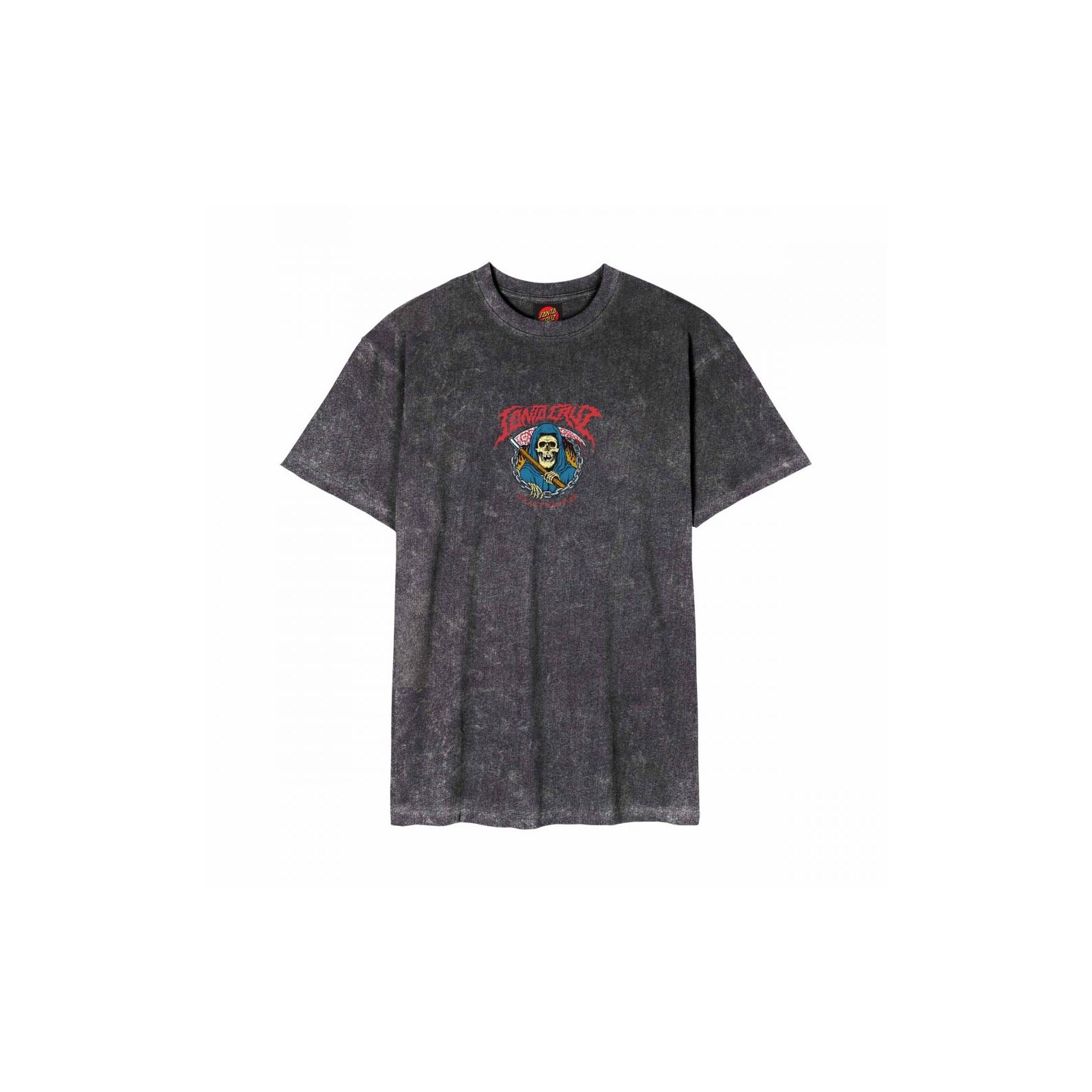 triko SANTA CRUZ - Out Of Time Front T-Shirt Black Acid Wash (BLACK ACID WASH)