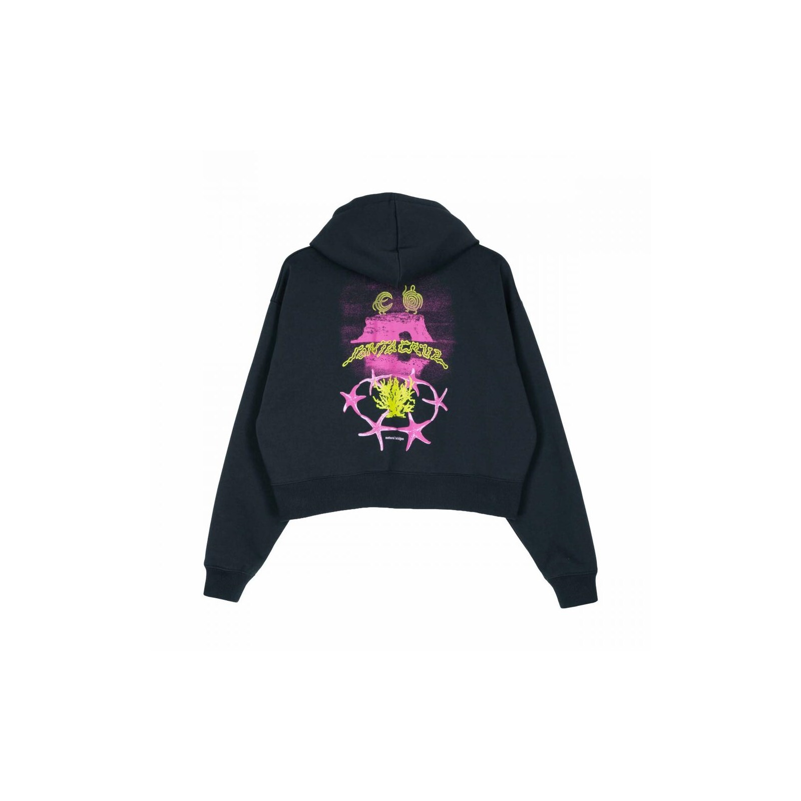 mikina SANTA CRUZ - Natural Bridges Zip Hood Black Wash (BLACK WASH) velikost: 10