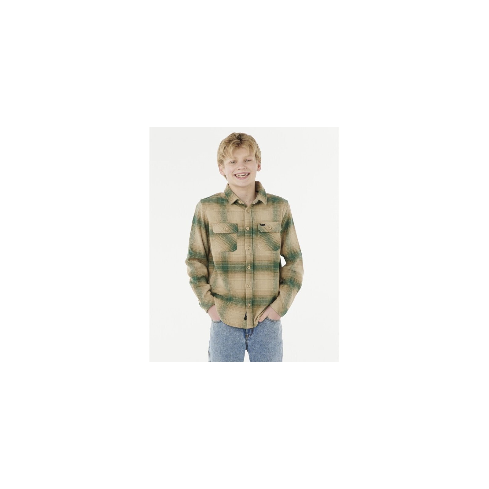 košile RIP CURL - Count Flannel Shirt -Boy Khaki Rock (2372) velikost: 12