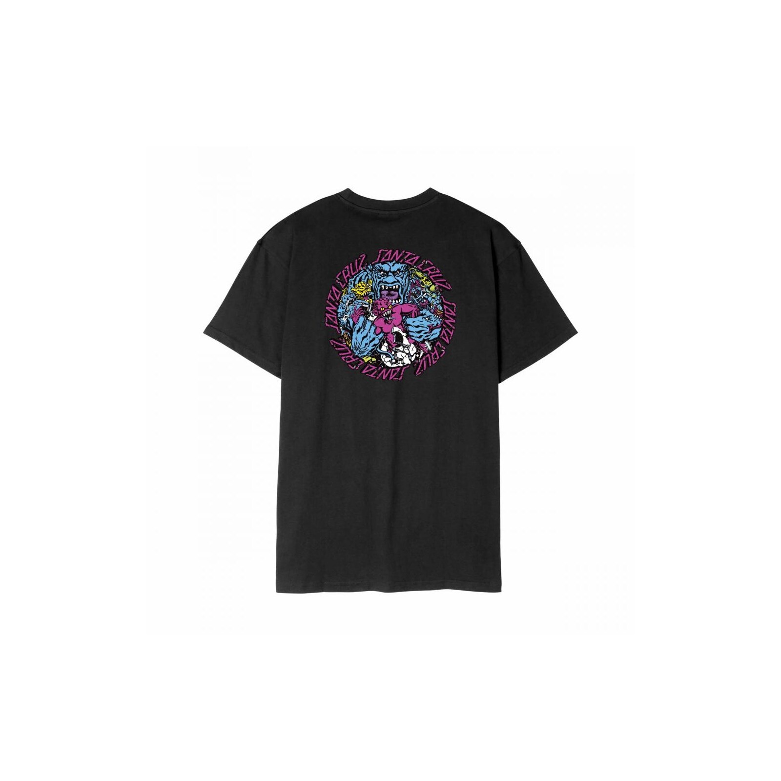triko SANTA CRUZ - Roskopp Monster Strip T-Shirt Black (BLACK)