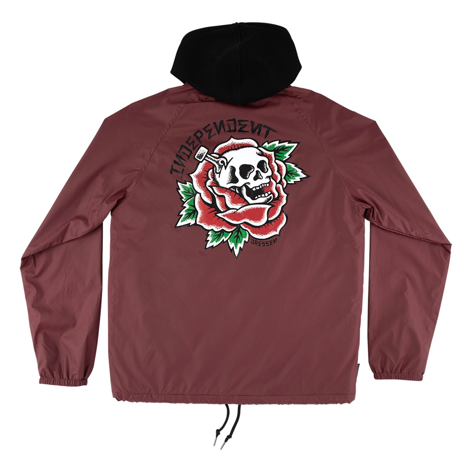 bunda INDEPENDENT - Dressen Skull Rose Hooded Windbreaker L/S Burgundy (160091)