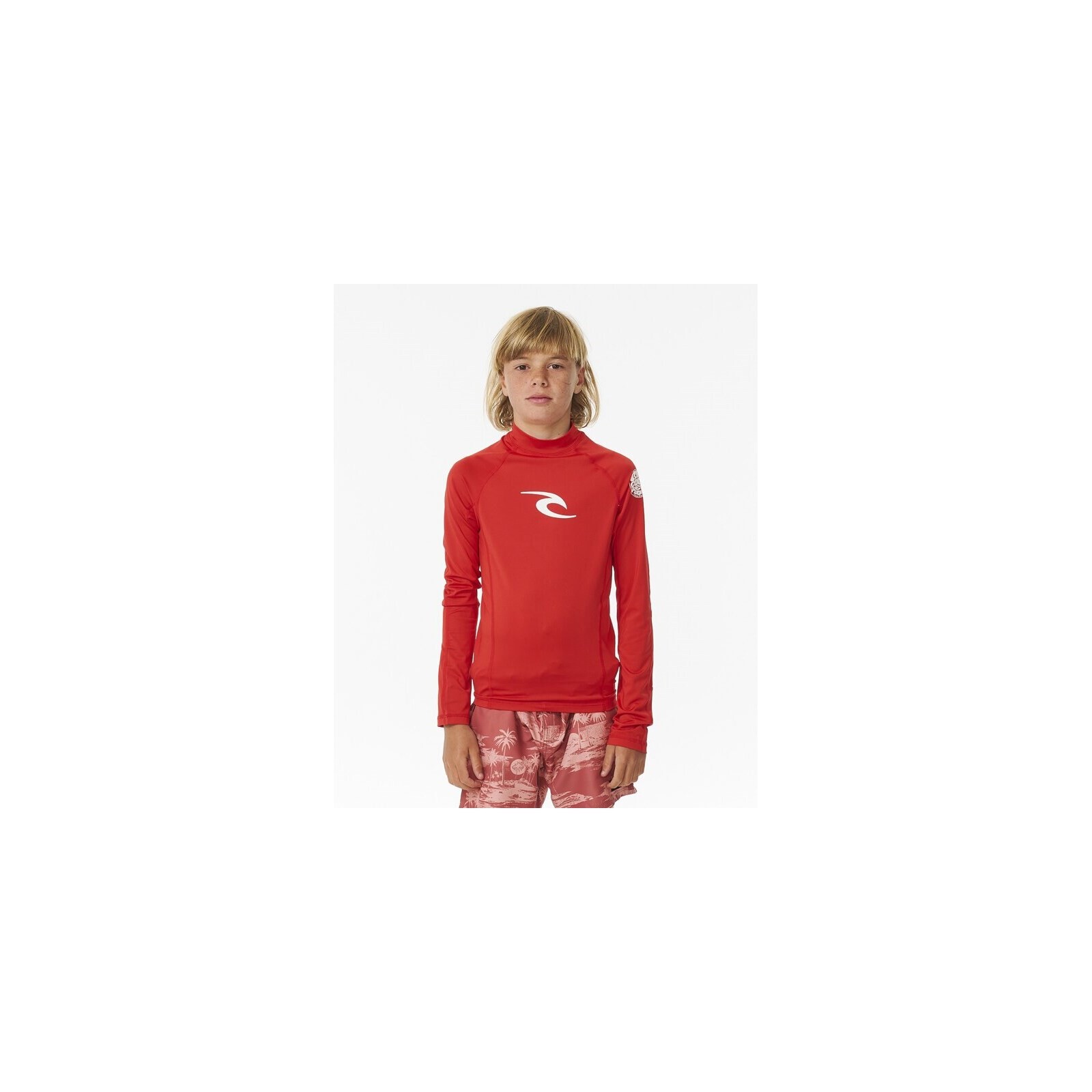lykra RIP CURL - Brand Wave Upf L/S-Boy Red (40)
