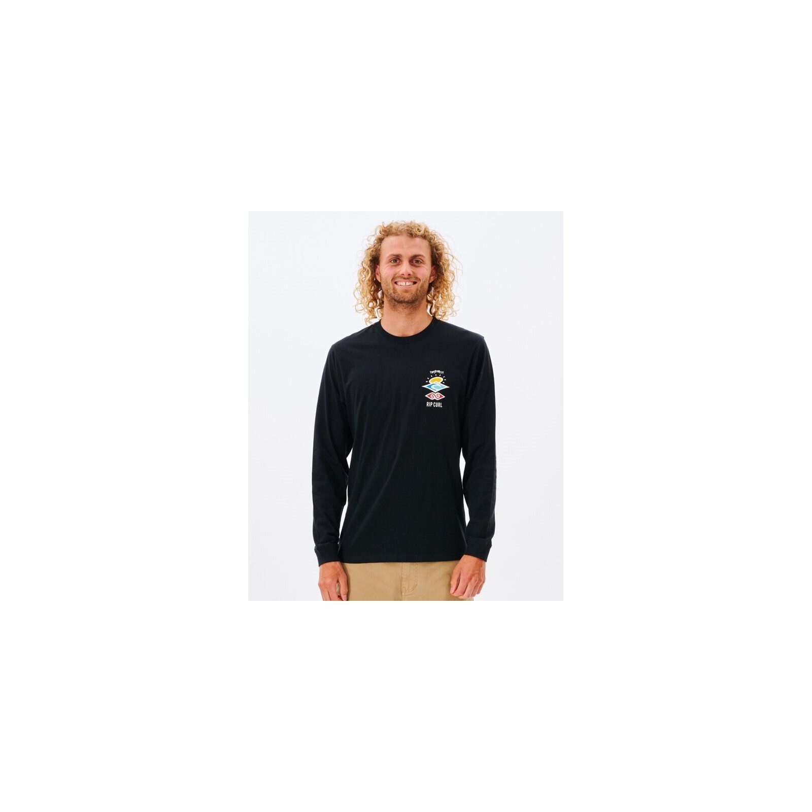 triko RIP CURL - Search Icon L/S Tee Black (90) velikost: L