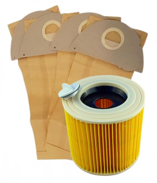 Filtr a sáčky a pro KÄRCHER A 2101 Amway, A 2101 Te, a další sada 1+4ks