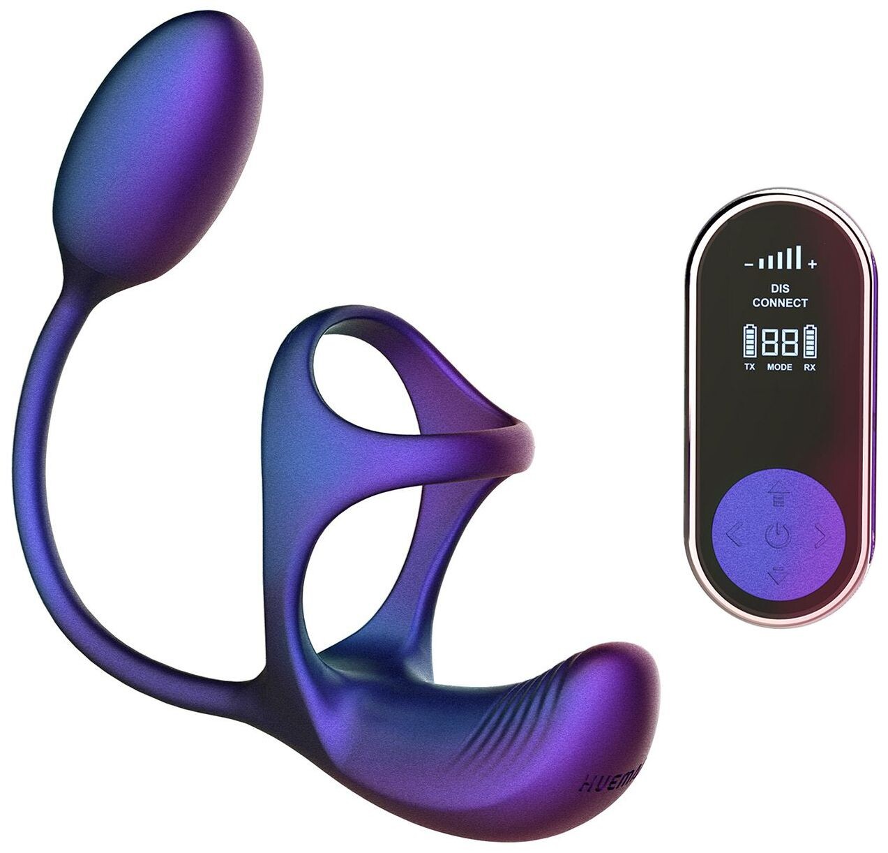 Hueman Kroužek na penis s análním vibrátorem (+ dálkový ovladač) Halo Orbit - Hueman