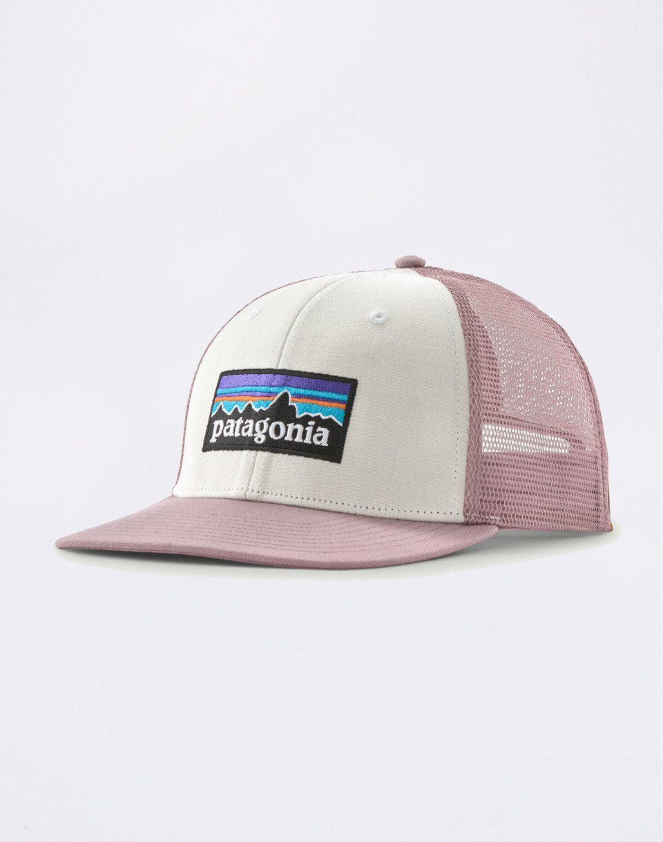 Patagonia P-6 Logo Trucker Hat White w/Quiet Violet
