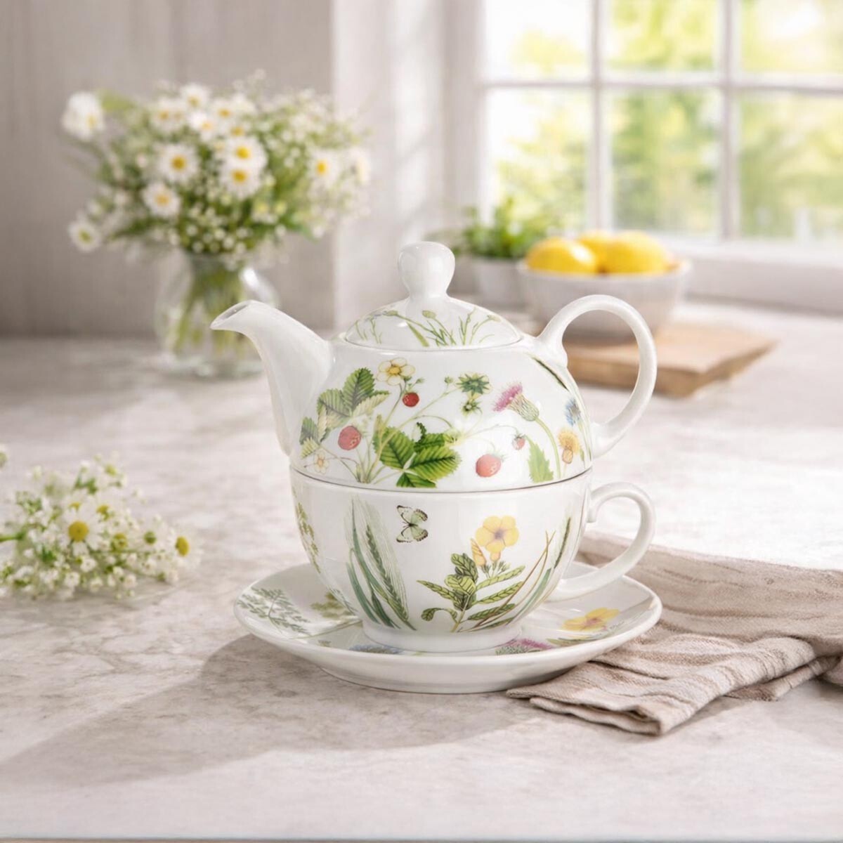 Gilde Čajová konvička s šálkem Divoké květy