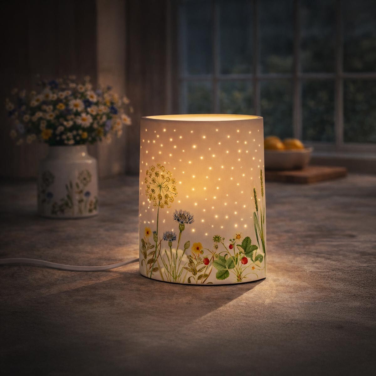 Gilde Stolní lampa Divoké květy