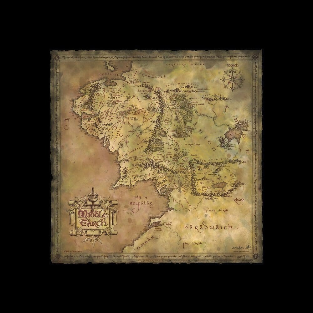 Weta | Lord of the Rings - Art Print Parchment Map of Middle-earth 58 x 56 cm