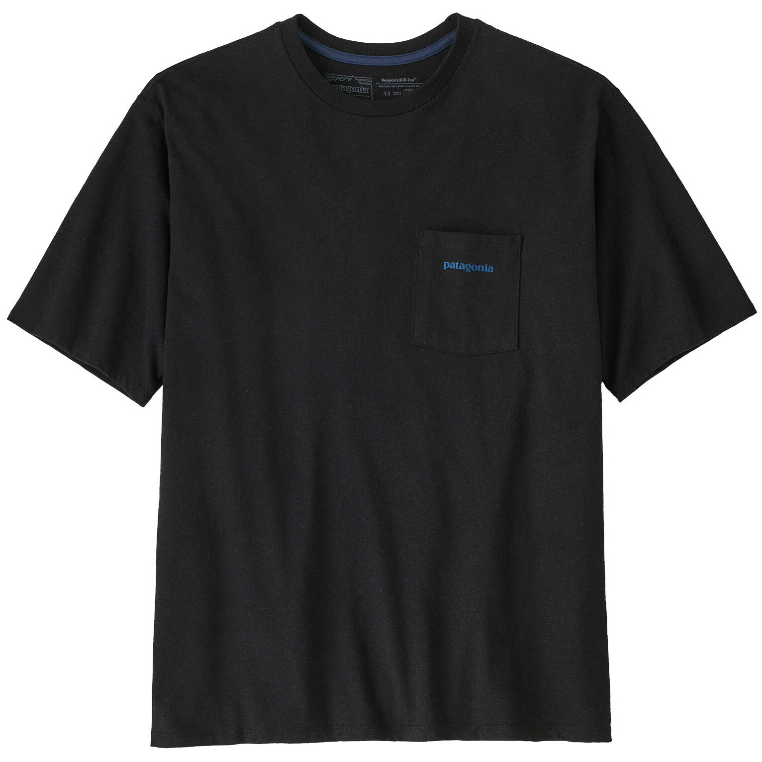 Pánské triko Patagonia Men's Boardshort Logo Pocket Responsibili-Tee Velikost: L / Barva: černá