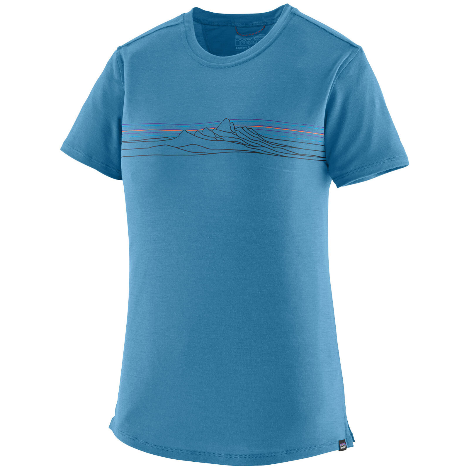 Dámské triko Patagonia Women's Capilene Cool Merino Blend Graphic Shirt Velikost: M / Barva: modrá