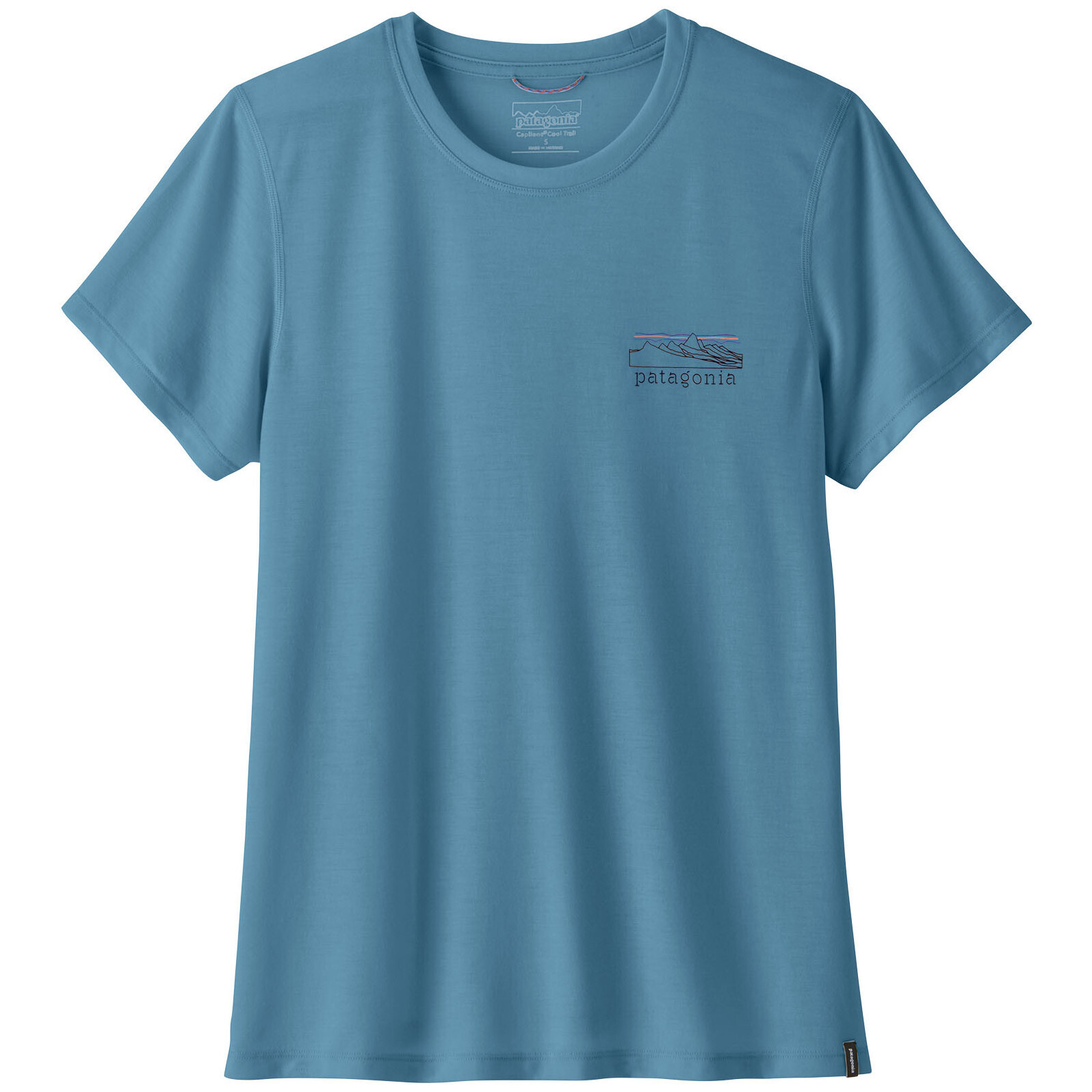 Dámské triko Patagonia Women's Capilene® Cool Trail Shirt - Stratapeaks Velikost: M / Barva: modrá