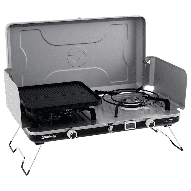 Kempingový vařič Outwell Merapi Pro Duo Deluxe Barva: stříbrná