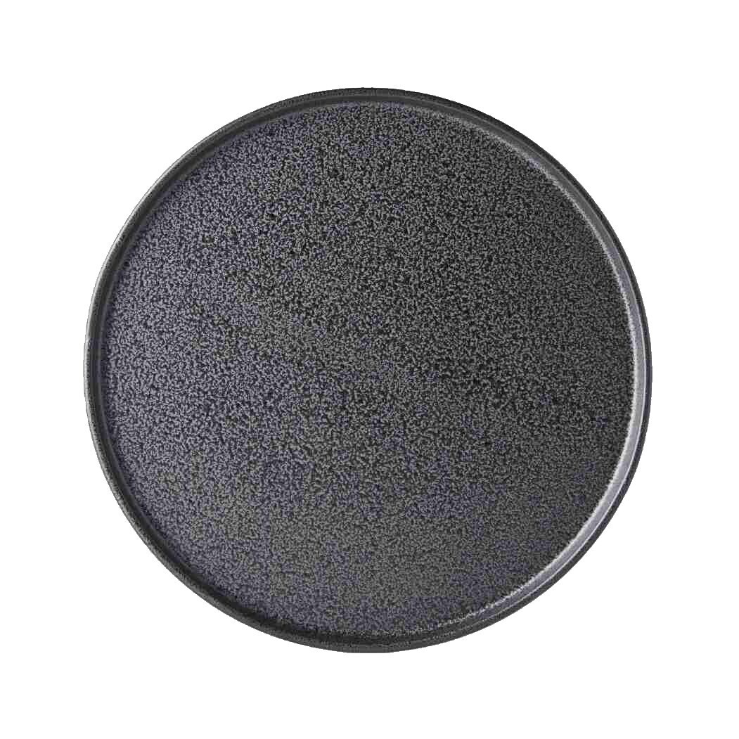 Jídelní talíř ASPHALT SLAB 24 cm, černá, keramika, MIJ