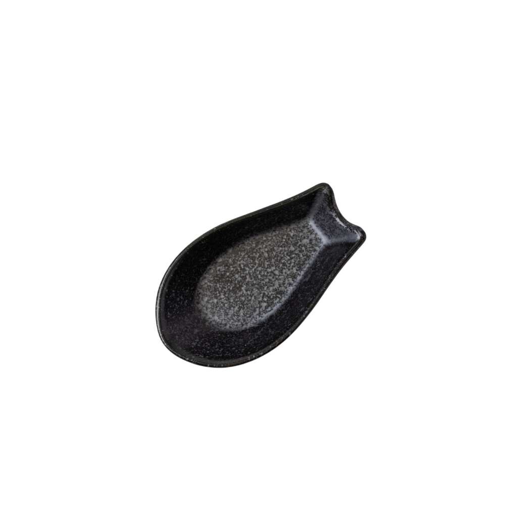 Odkládací miska na lžíci KANSO, matná černá, keramika, MIJ