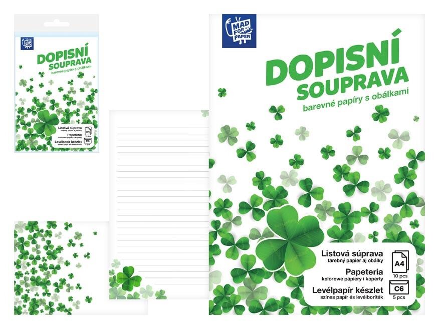 MFP 5550402 Dopisní papír barevný LUX 5+10 (Čtyřlístky)