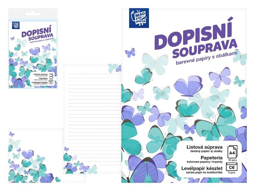 MFP 5550404 Dopisní papír barevný LUX 5+10 (Motýlci)