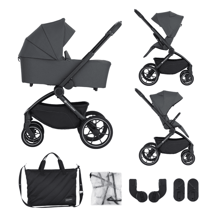 PETITE&MARS Kočárek kombinovaný SCOUT 2v1 Anthracite Moon