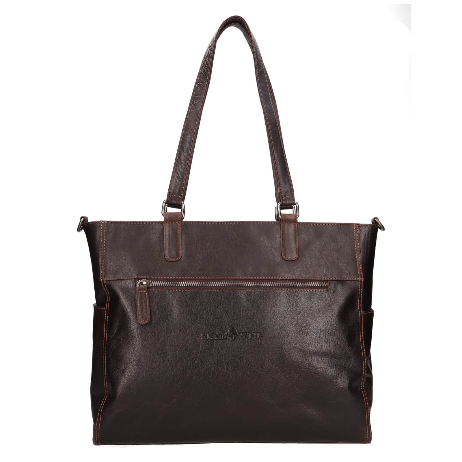 Dámská kožená kabelka přes rameno Greenwood Mila - tmavě hnědá