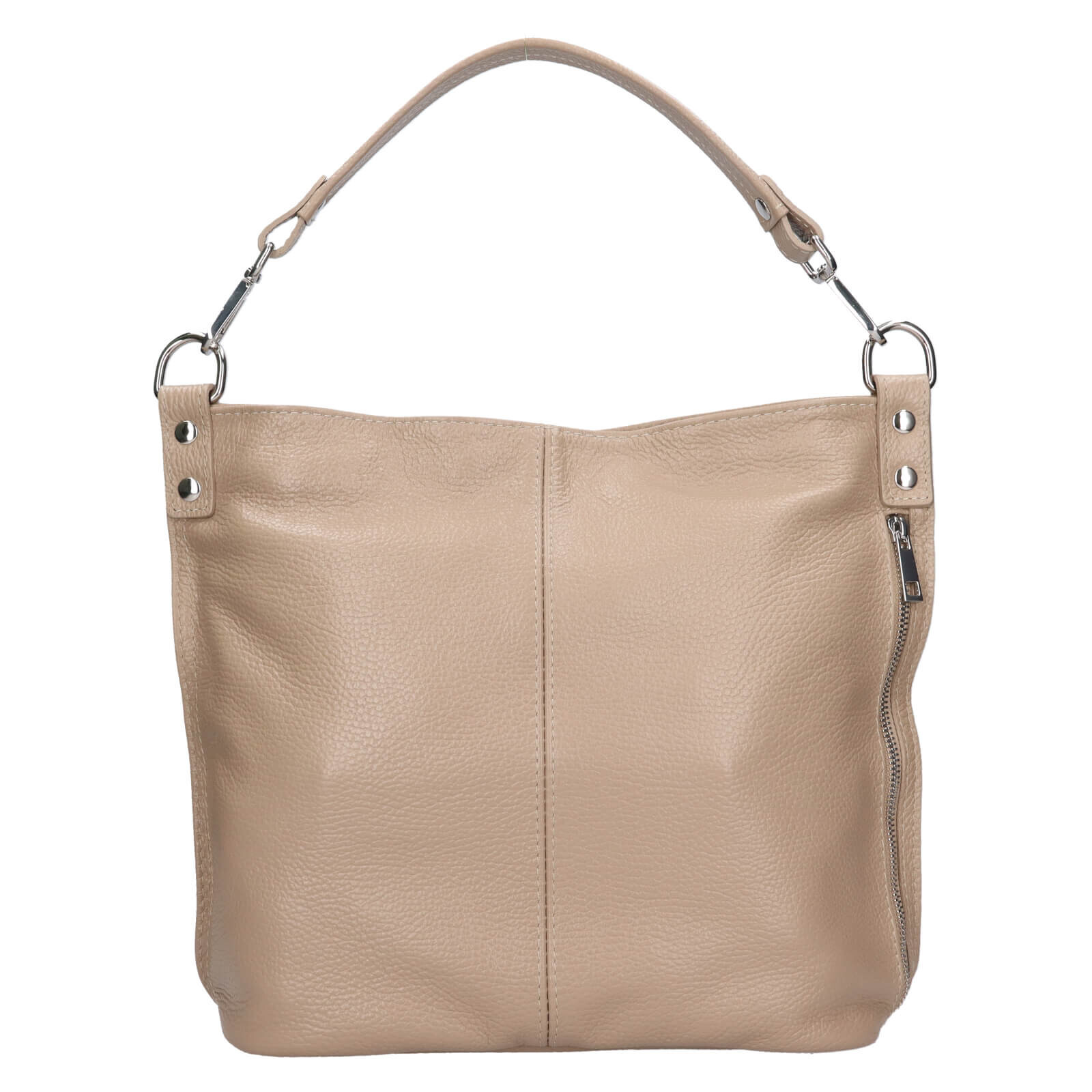 Dámská kožená kabelka přes rameno Italia Kaly - tmavě béžová