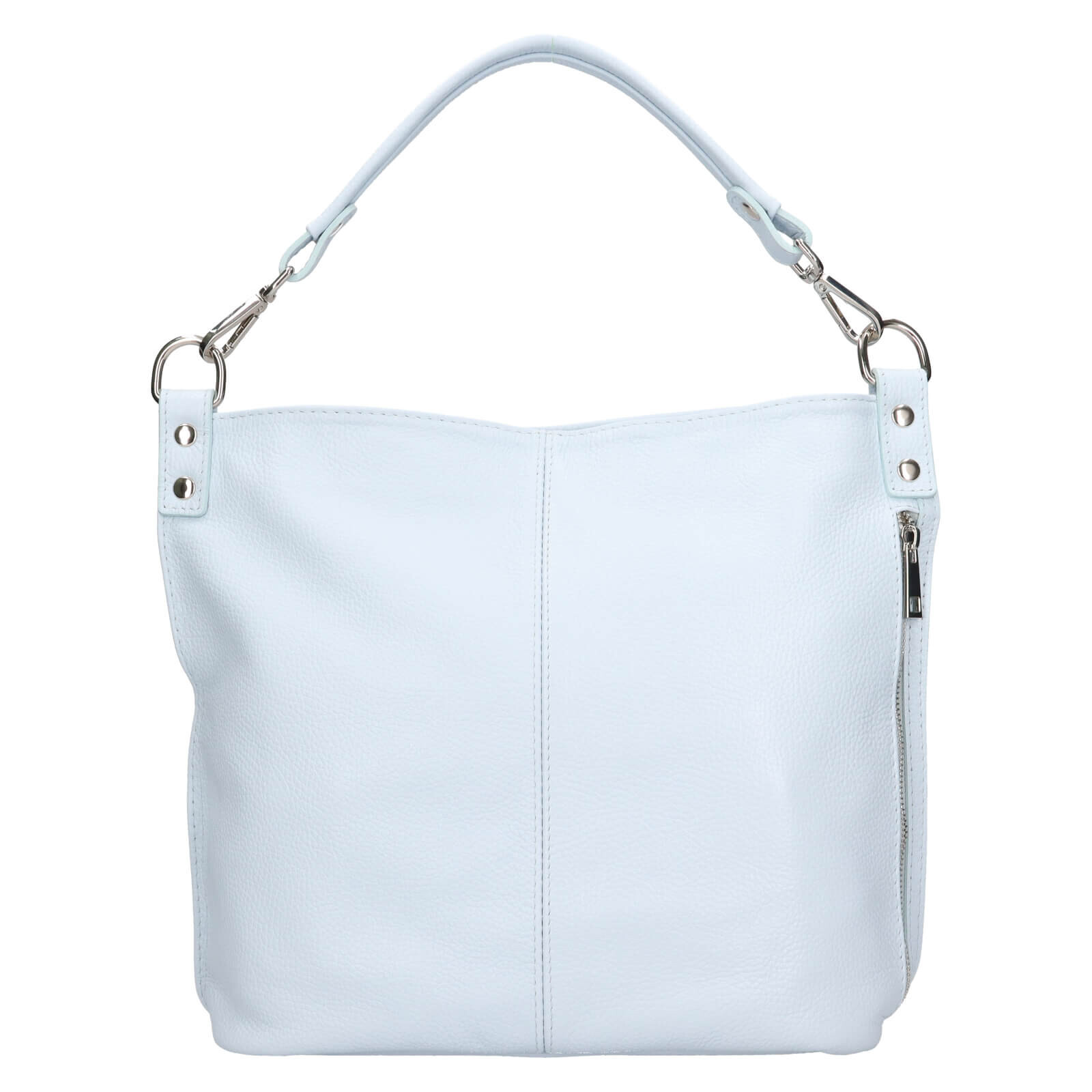 Dámská kožená kabelka přes rameno Italia Kaly - světle modrá