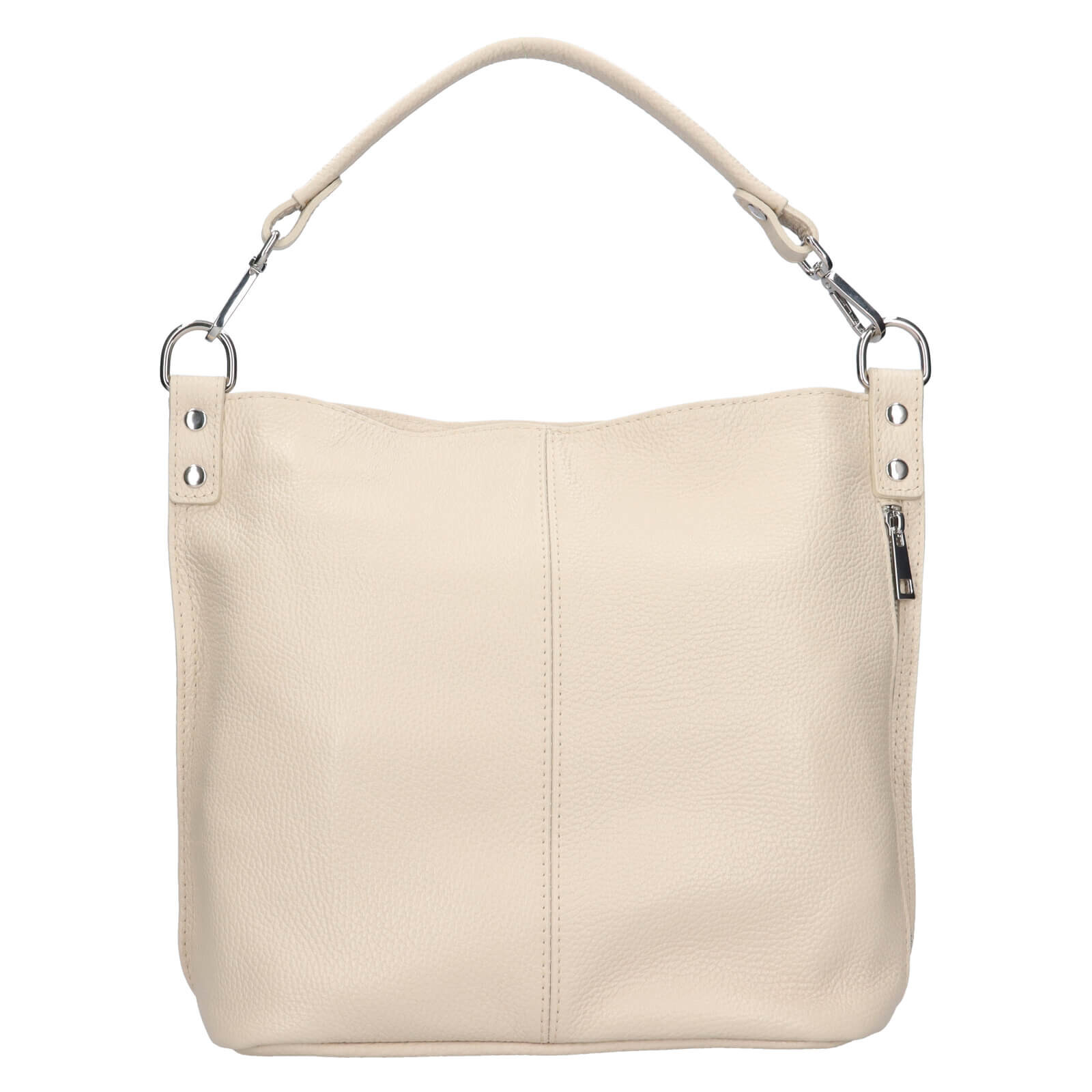 Dámská kožená kabelka přes rameno Italia Kaly - béžová