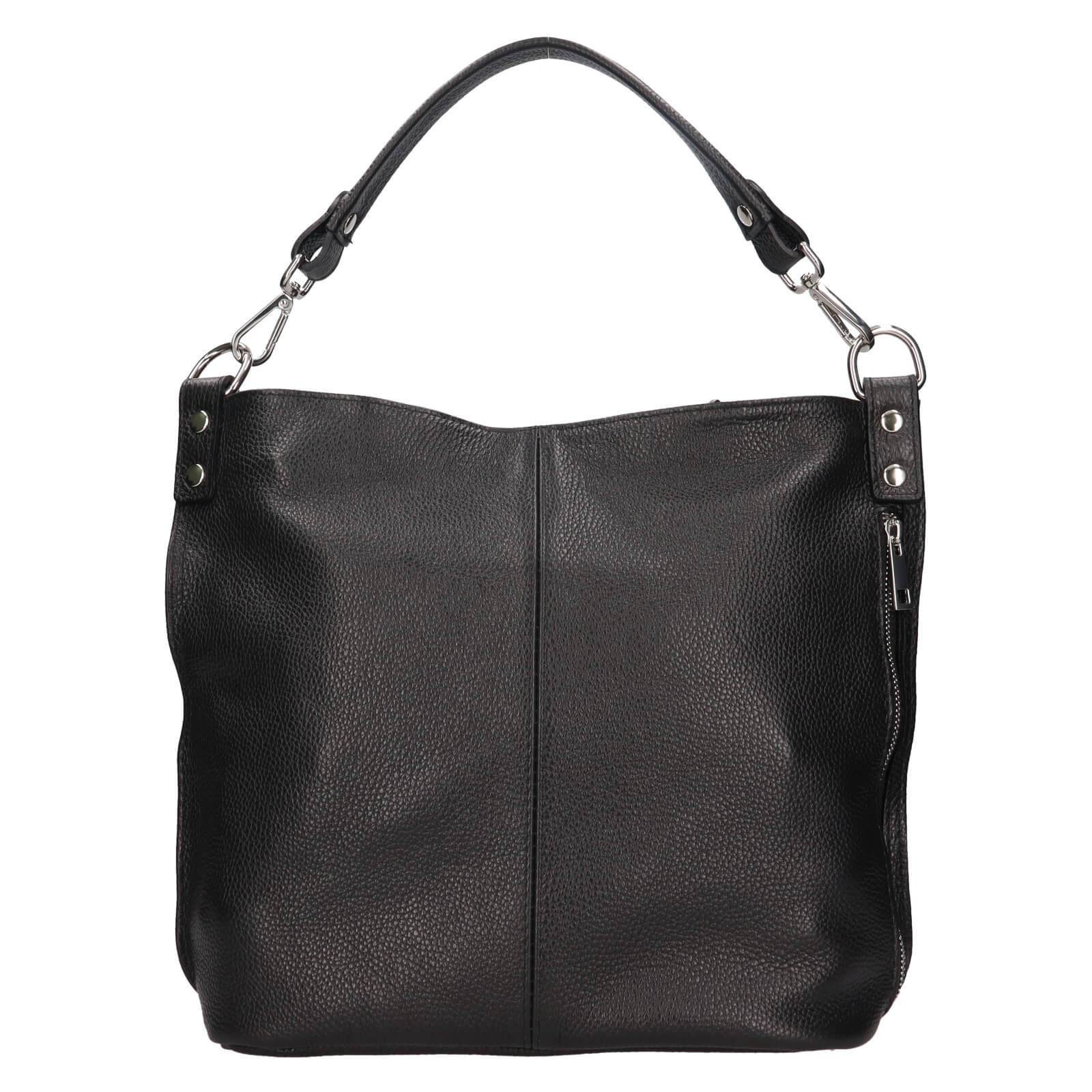 Dámská kožená kabelka přes rameno Italia Kaly - černá