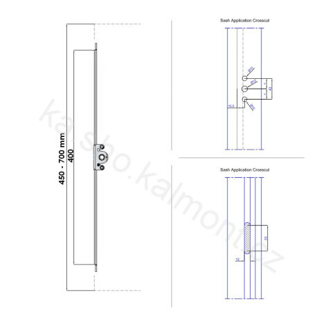Svislý převod Vorne SP 101-1, KA 450 - 700 na plastové a dřevěné okno Vorne