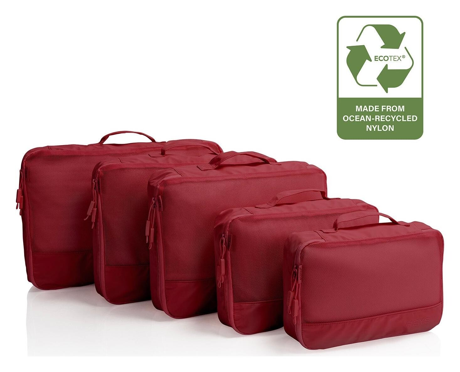 Cestovní organizéry Heys Ecotex Packing Cube 5 Pc Set Red Maple
