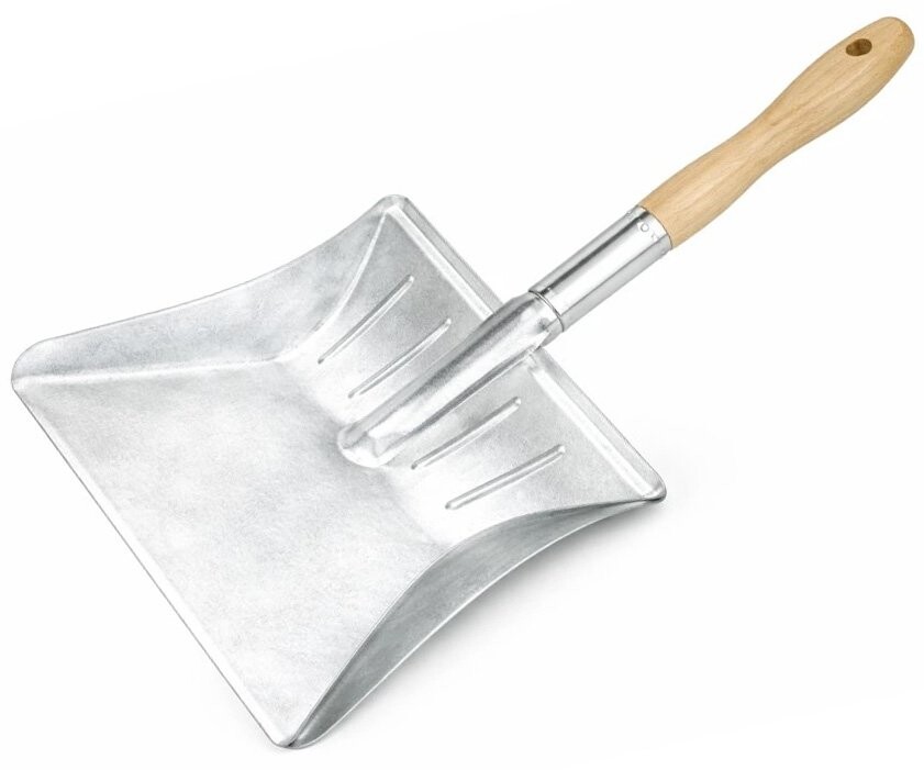 Lopatka na smetí silnostěnná 0,8mm Zn dřevěná rukojeť