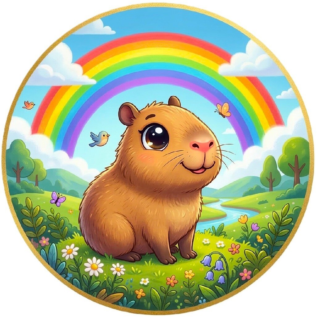 Hospodyňkám.cz Jedlý papír kapybara s duhou