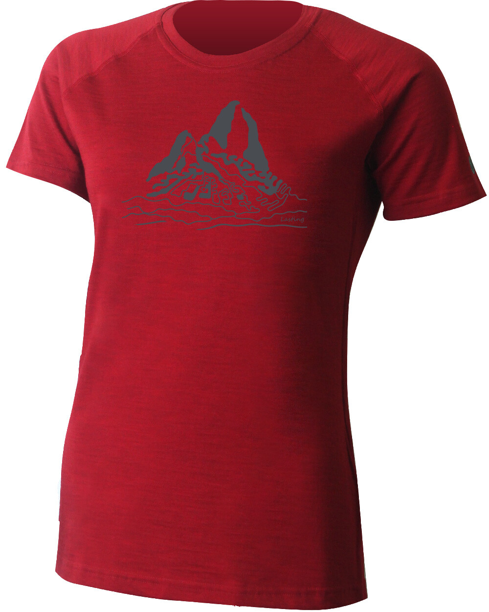 Lasting dámské merino triko SORA červené s tiskem Velikost: L