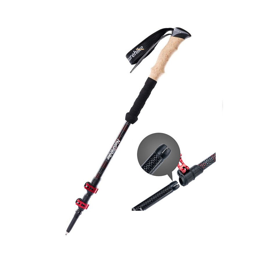 Naturehike JAVADI Nastavitelné karbonové trekové hole s korkovou rukojetí 6927595746233