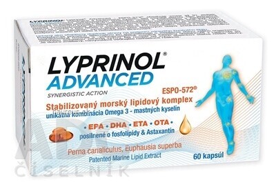 Pharmalink International GmbH LYPRINOL Advanced Omega 3 (OTA, DHA, ETA, EPA) cps (50 mg Perna Canaliculus, Euphausia superba, Astaxanthin) stabilizovaný lipidový extrakt 1x60 ks