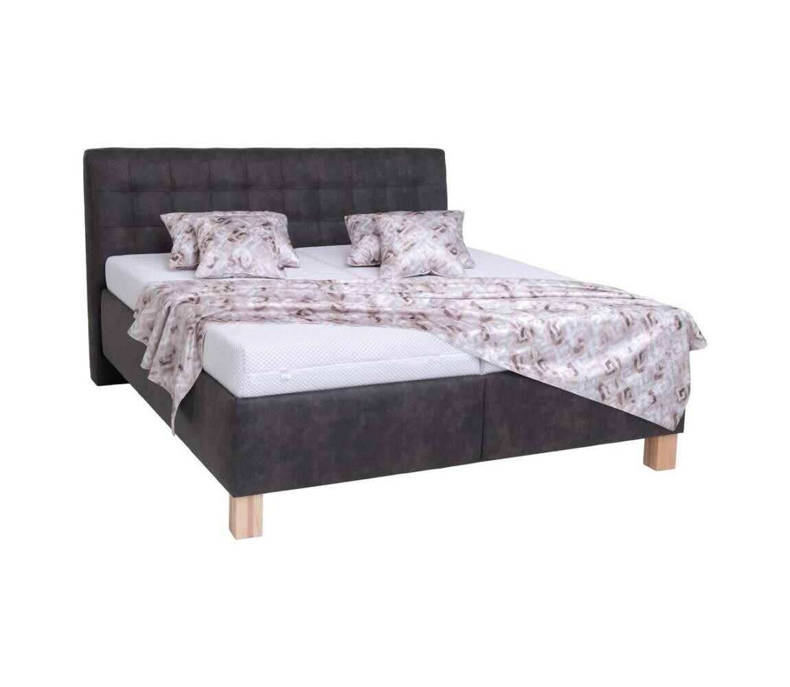 Čalouněná postel s úložným prostorem bez matrace VIOLET 160x200 cm tmavě šedá 8590828932468