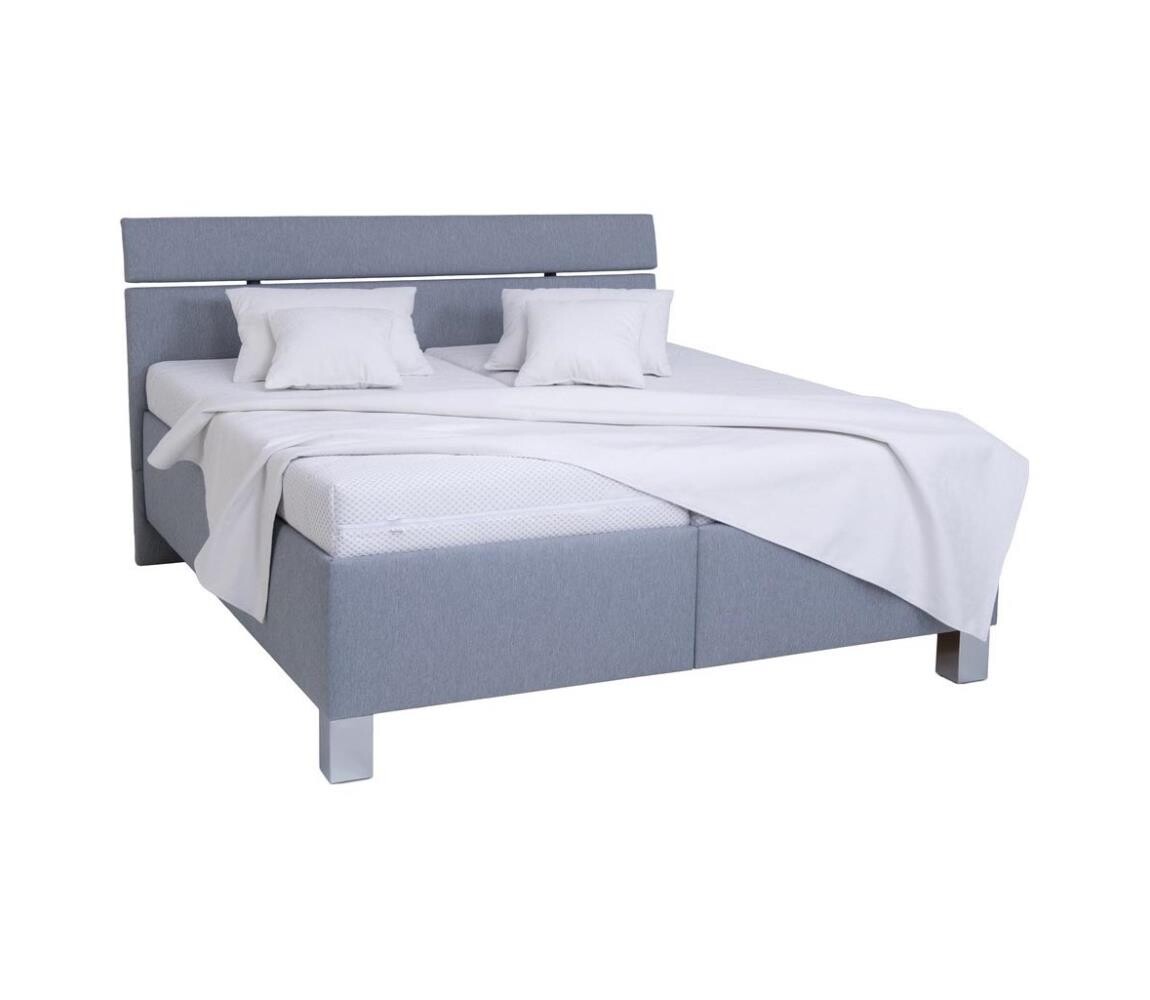 Čalouněná postel s matrací a úložným prostorem ALIS 180x200 cm světle šedá 8590828932628