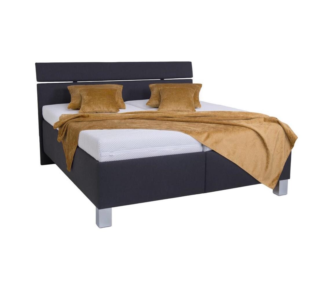 Čalouněná postel s úložným prostorem bez matrace ALIS 160x200 cm antracit 8590828933229