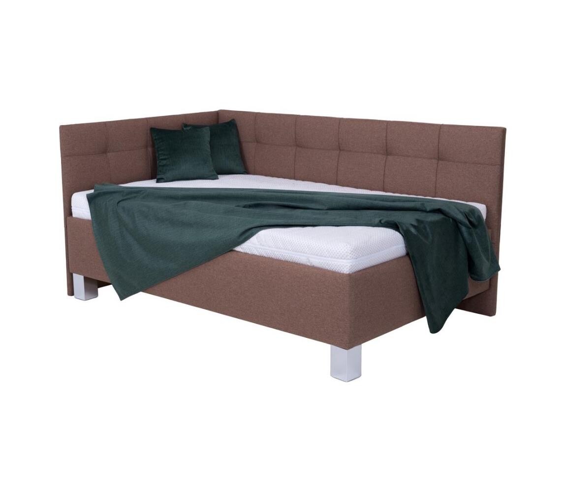 Čalouněná postel s úložným prostorem bez matrace MARIA PETITE 120x200 cm hnědá 8590828933465