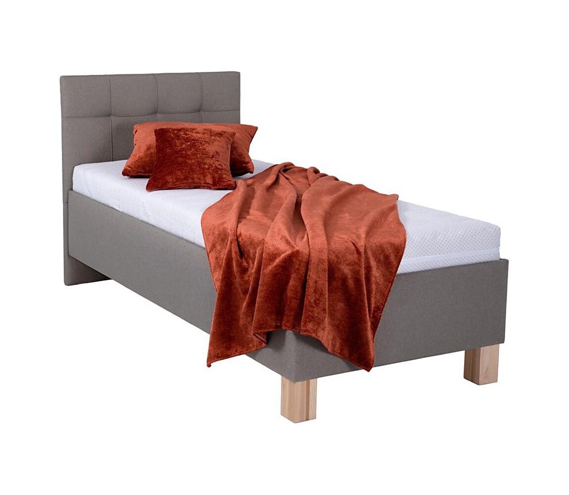 Čalouněná postel s matrací a úložným prostorem MARIA ONE 90x200 cm taupe 8590828933670