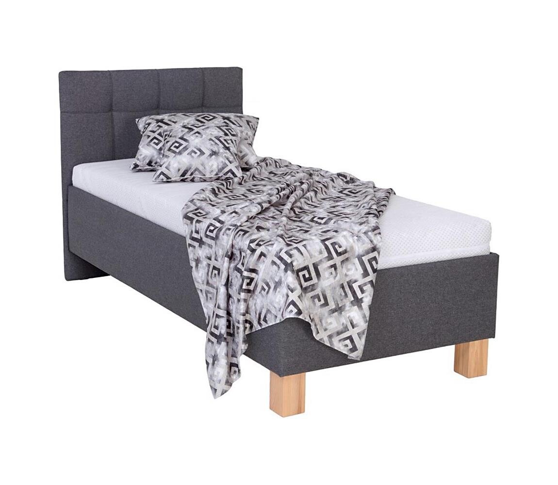 Čalouněná postel s úložným prostorem bez matrace MARIA ONE 90x200 cm šedá 8590828933700